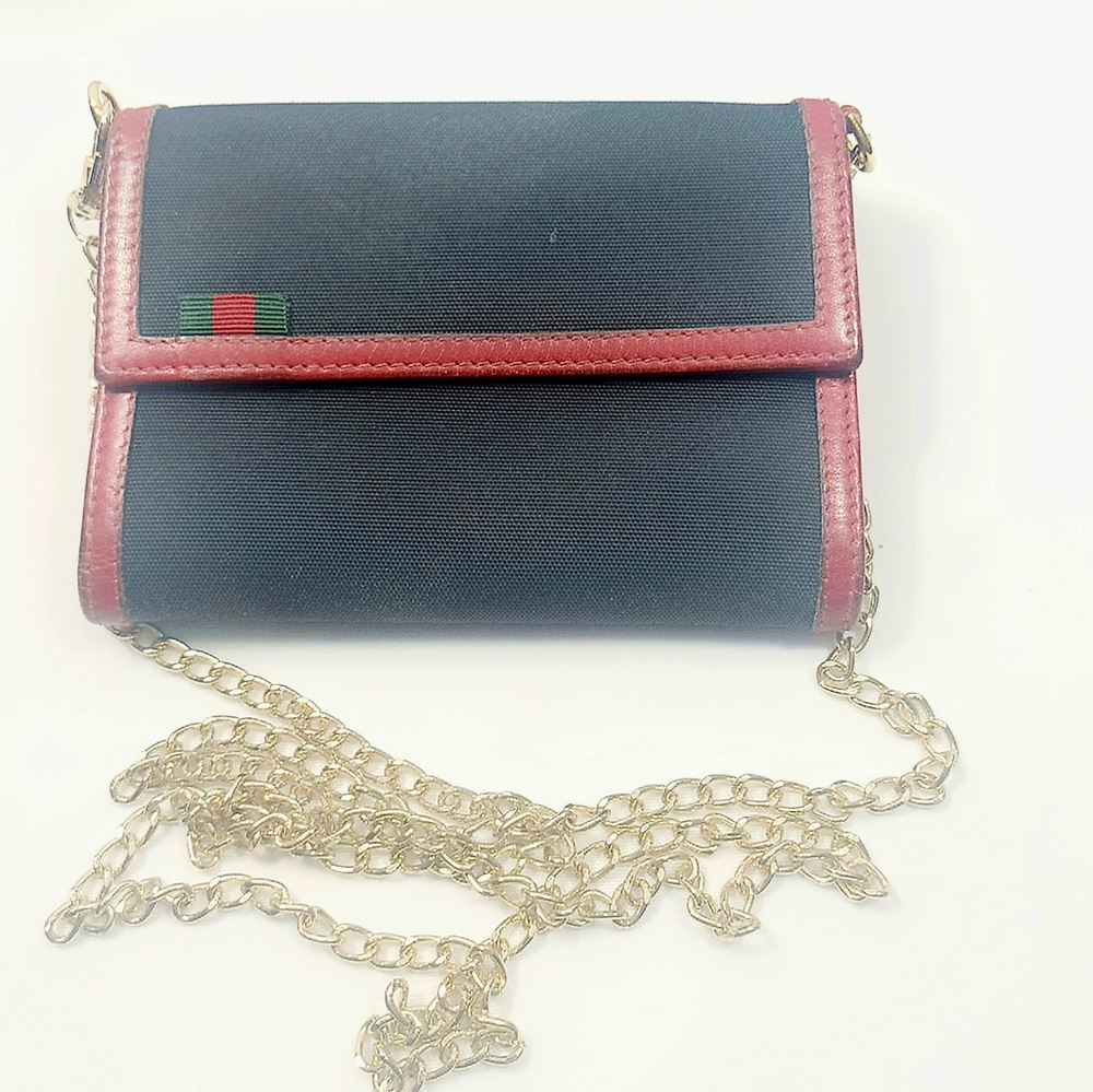 Gucci Canvas Leather Wallet On Chai